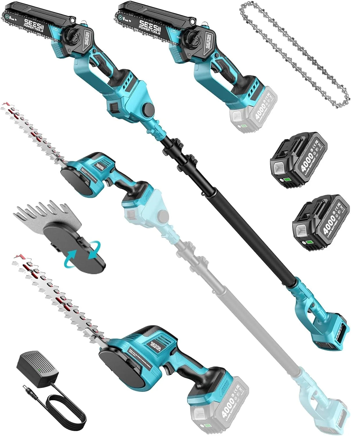 Special SEESII 4-in-1 Pole Saw & Pruning Shears Combo Kit with Brushless Motor - Image 2