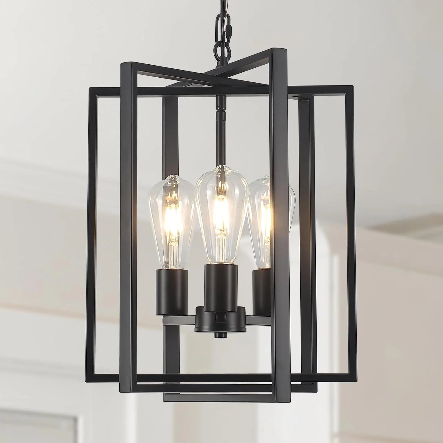 Special Black Farmhouse Modern Chandelier Light Fixture for Dining Room, 3 Light - Image 5