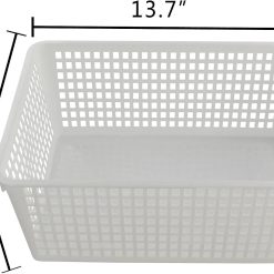 Alternative view of Special Plastic Storage Basket, Plastic Storage Bin, White
