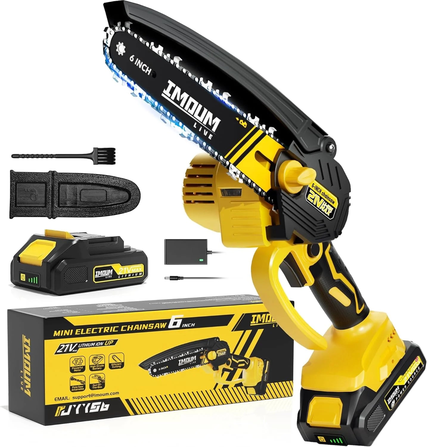 Special Mini Chainsaw Cordless, 21V 2.0Ah Battery Powered Electric Pruning Saw, One-Hand Chain Saw for Tree Trimming - Image 2