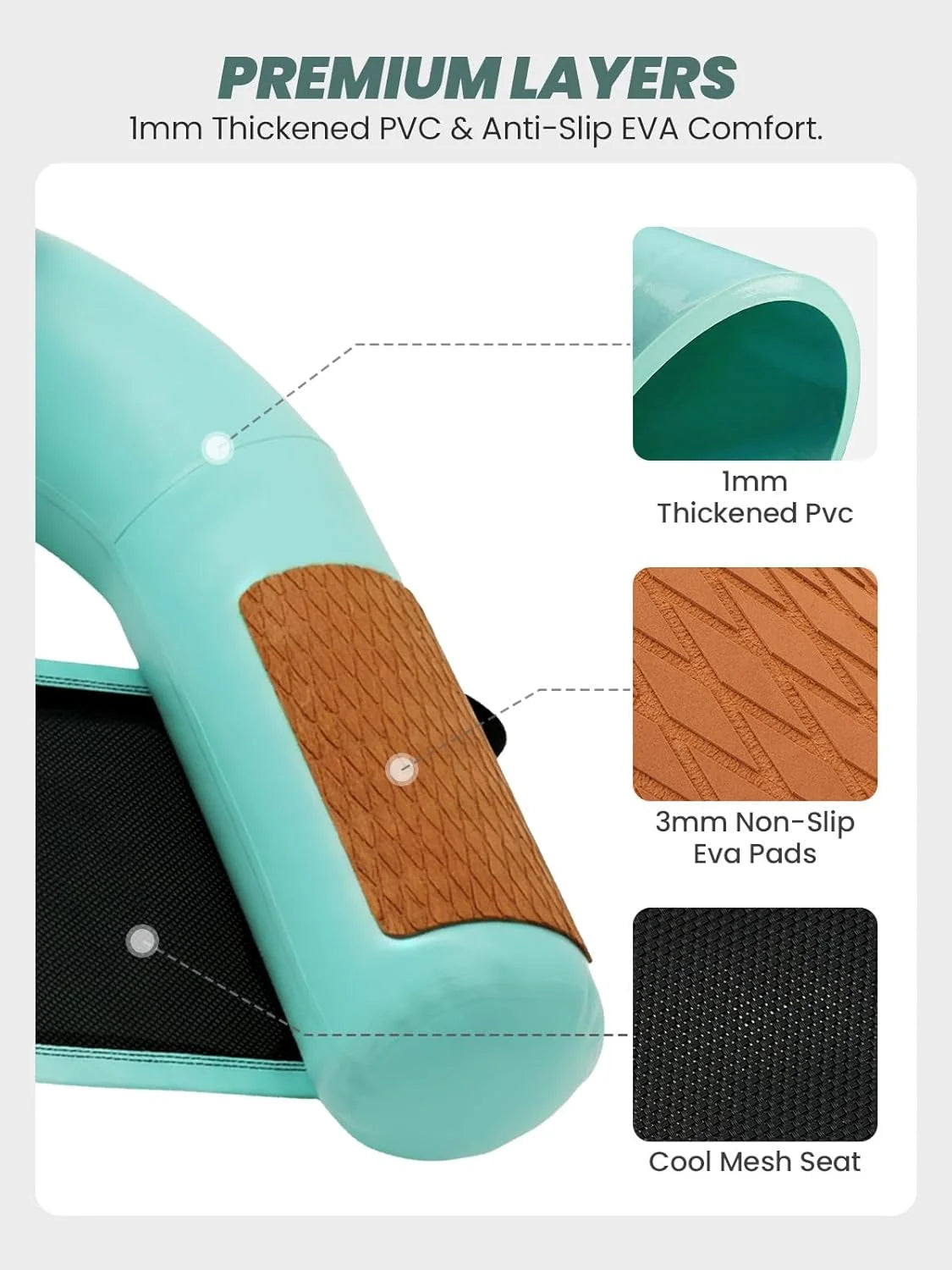 Special Zeraty Heavy Duty Double-Sided PVC Scrim Floating Chair Inflatable Pool Lounger for Adults, Premium Water Hammock - Image 5