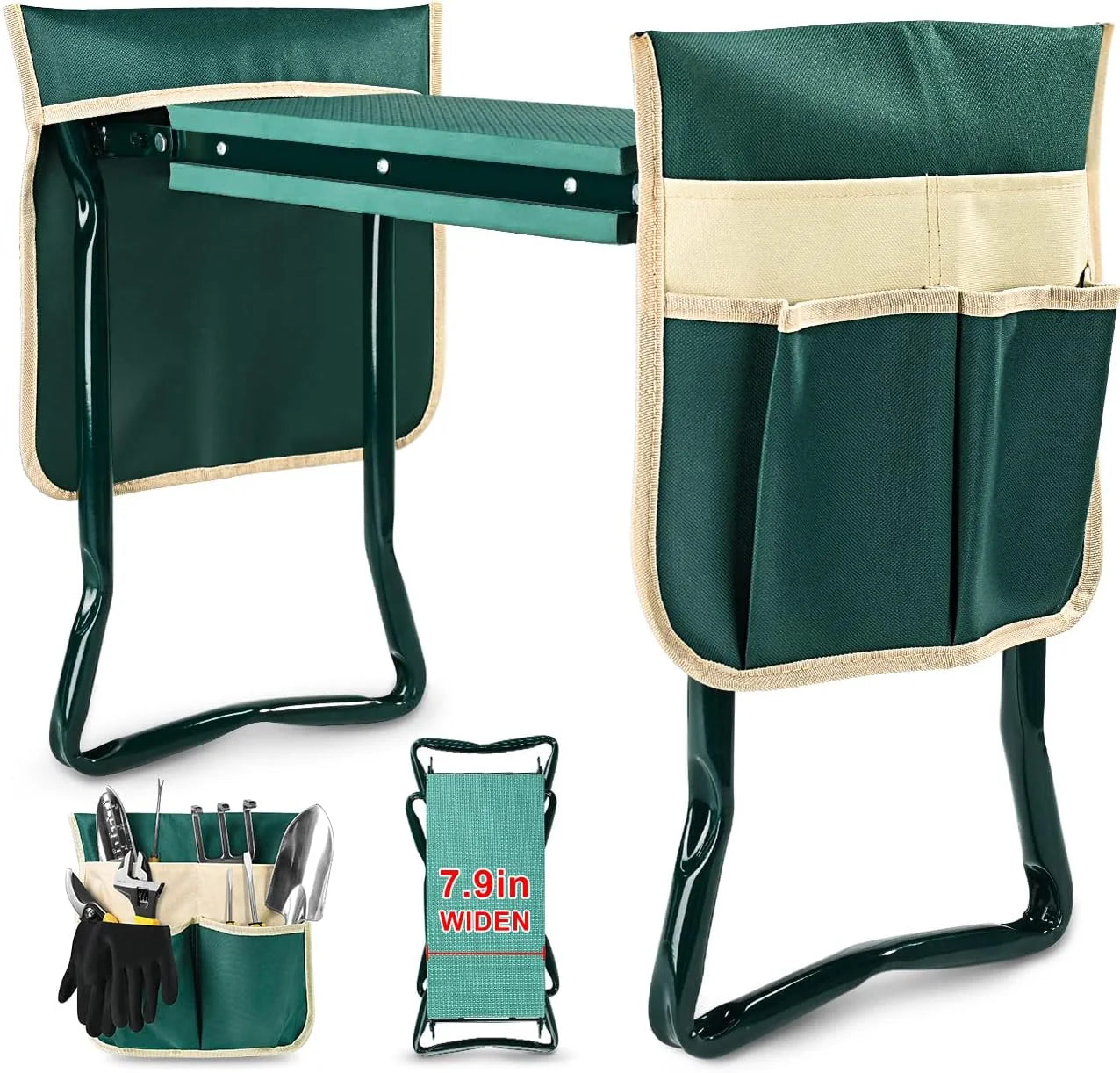 Special Upgraded Garden Kneeler and Seat with Thicken & Widen Soft Kneeling Pad, Heavy Duty Foldable Gardener Stool with 2 - Image 2