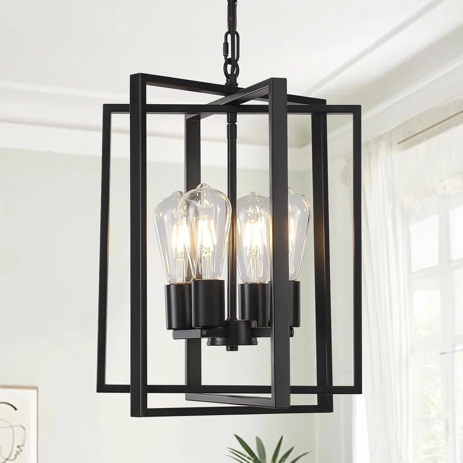 Special Black Farmhouse Modern Chandelier Light Fixture for Dining Room, 3 Light - Image 2