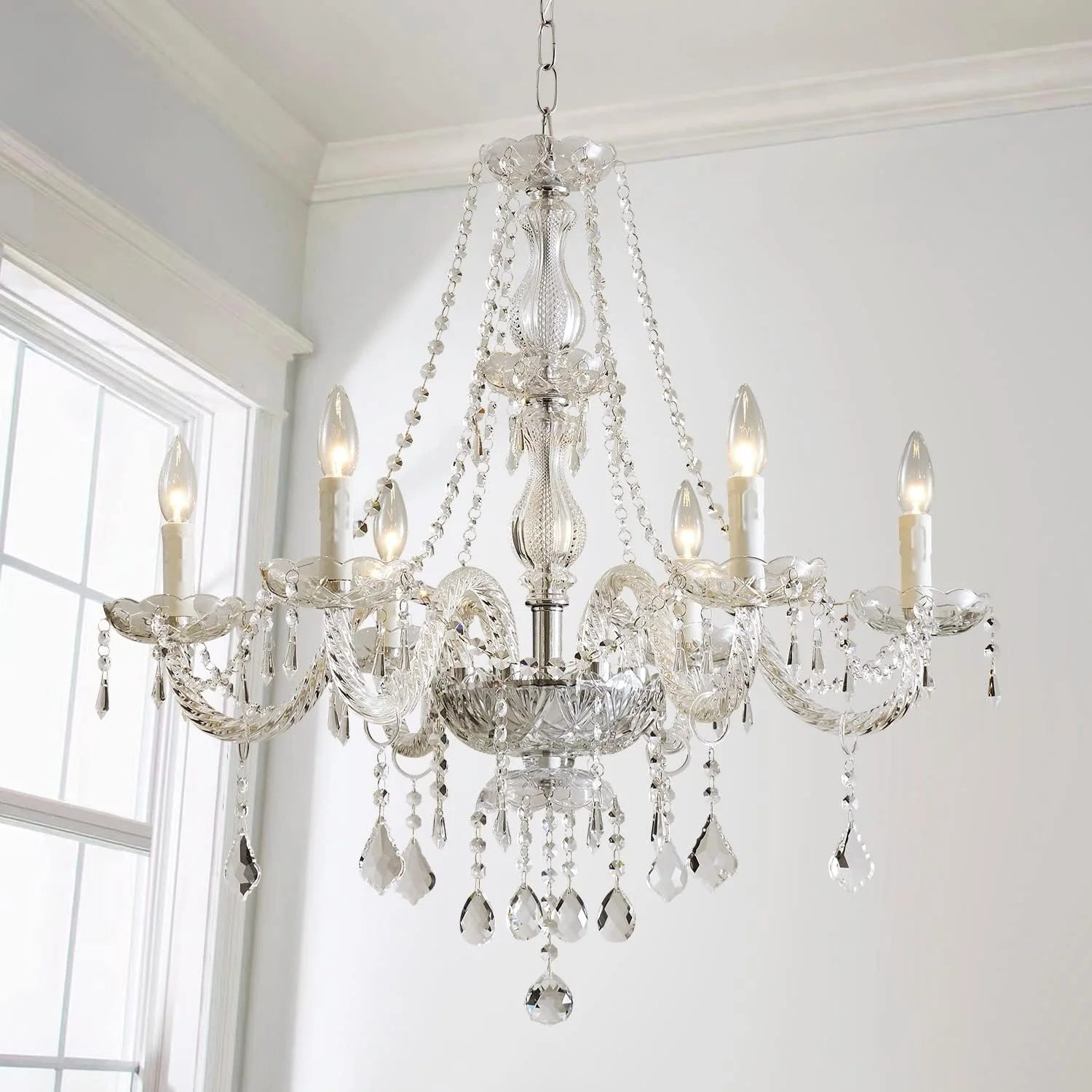 Special Mossi 5 Light Modern Contemporary Elegant K9 Crystal Glass Chandelier Pendant Ceiling Lighting Fixture - Image 9