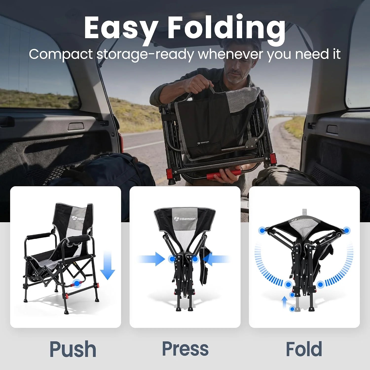 Special HIKEMOON Folding Camping Director Chairs, Adjustable Height - Image 5