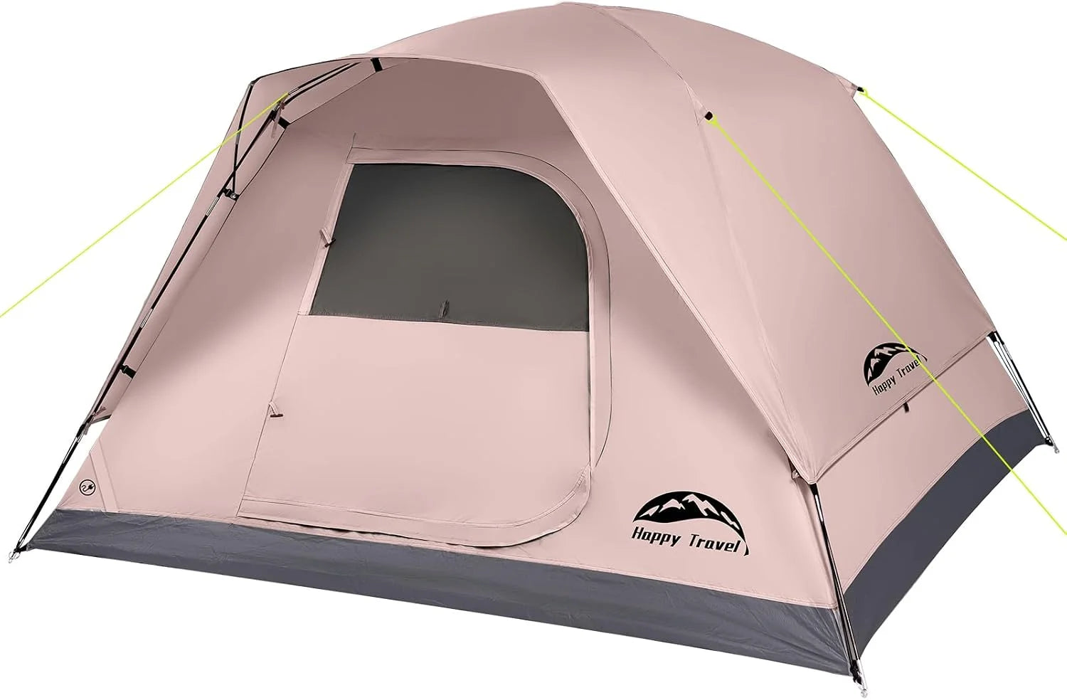 Special Happy Travel Camping Tent, 4 Person Dome Tents for Camping with Rainfly, Waterproof Clip Easy Setup Portable Family Tent