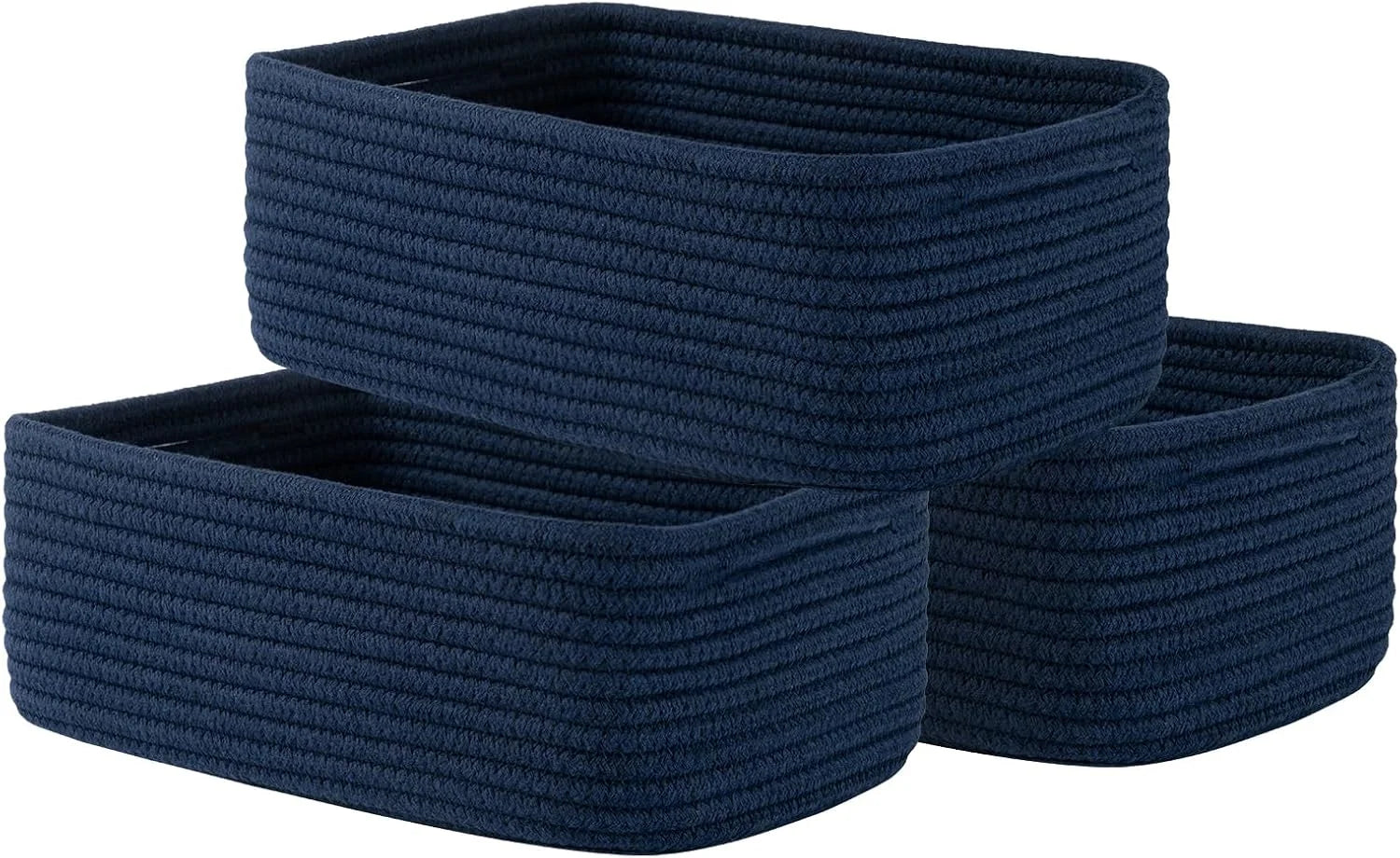 Special Woven Storage Organizing Basket, 13.5×9.5×5 inches, 3 Pack, Shelf baskets for closet organization - Image 2