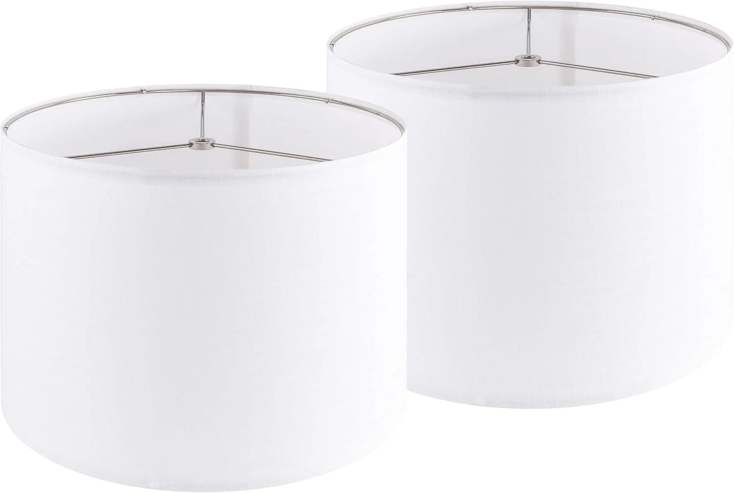 Special Fabric Drum Lamp Shade with Embroidered Leaf Trim 13 Top x 13 Bottom x 10 High (Spider) Set of 2 Medium Lamp