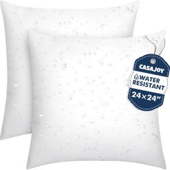 Special CASAJOY Set of 2 12×20 Outdoor Pillows,Water Resistant Lumbar Pillow Insert