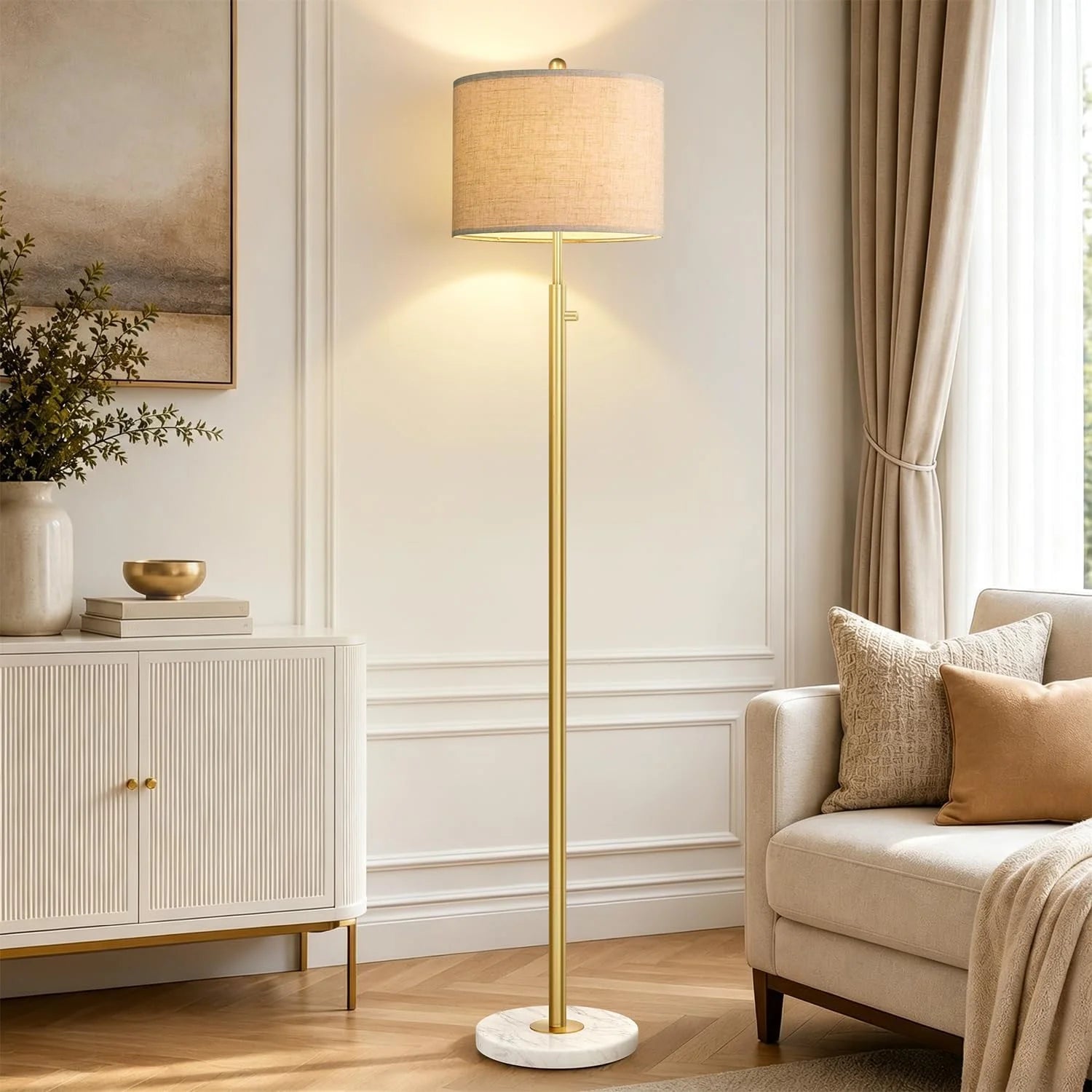 Special Nintiue Dimmable Gold Floor Lamp