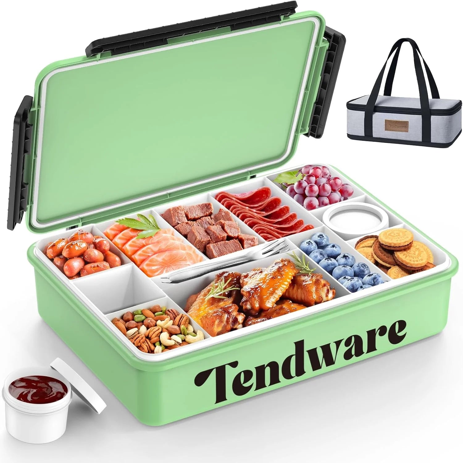 Special Chilled Portable Snackle Box Container with Ice Pack, Divided Serving Tray with Insulated Bag, Beach Essentials for Summer - Image 5