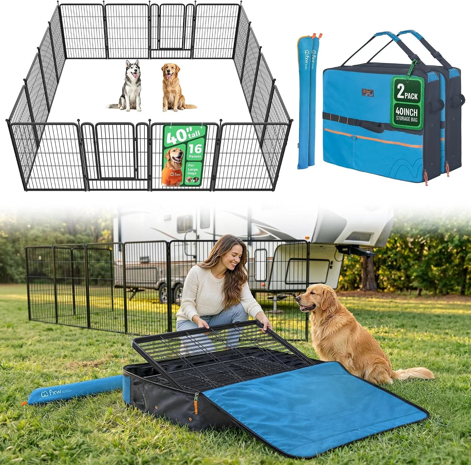Special Rollick Dog Playpen, Indoor, 24 H, 8 Panels - Image 49