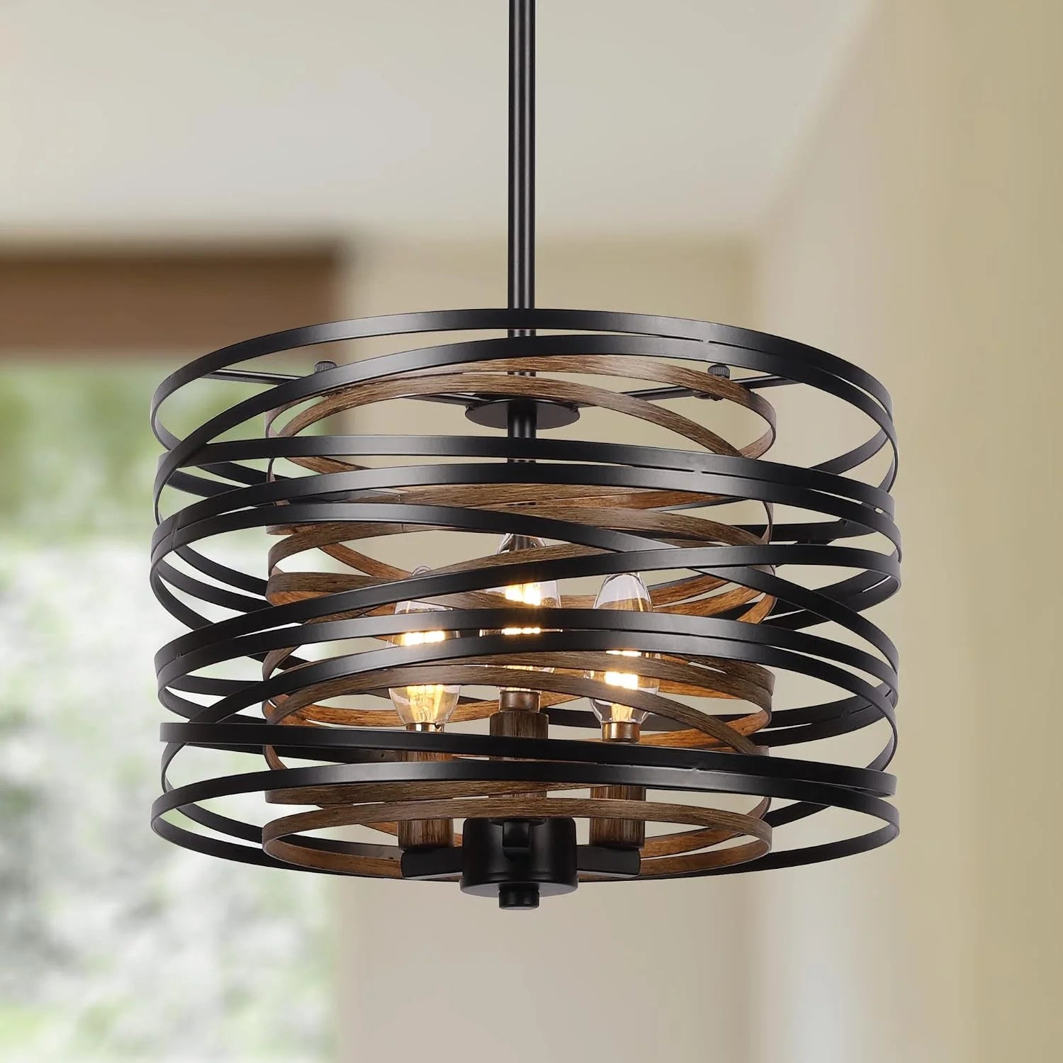 Special 12.6” Farmhouse Chandeliers for Dining Room, 3-Light Industrial Metal Hanging Light Fixture - Image 4