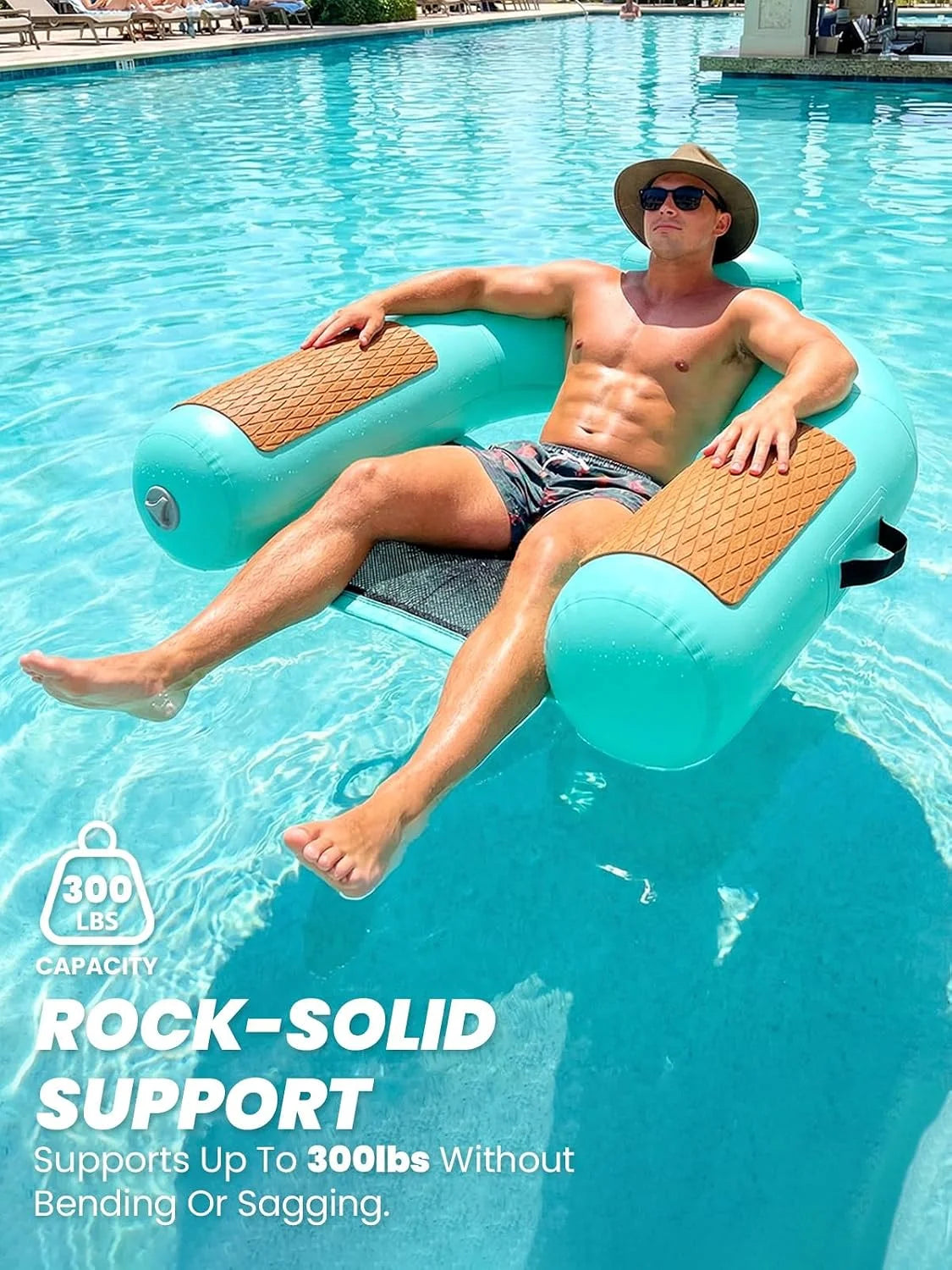 Special Zeraty Heavy Duty Double-Sided PVC Scrim Floating Chair Inflatable Pool Lounger for Adults, Premium Water Hammock - Image 4