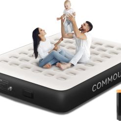 Special COMMOUDS Queen Air Mattress with 2000mAh Battery Powered Pump, 18 Raised Inflatable Mattress, Portable Blow up Mattress