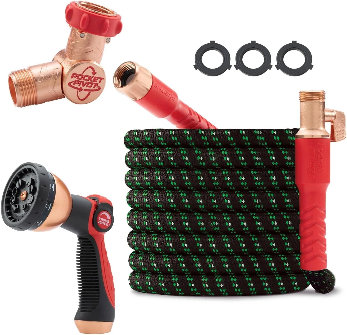 Special Pocket Hose Ballistic Double UV Edition 100 FT Expandable Garden Hose w/Pocket Pivot Swivel Connector - Image 4