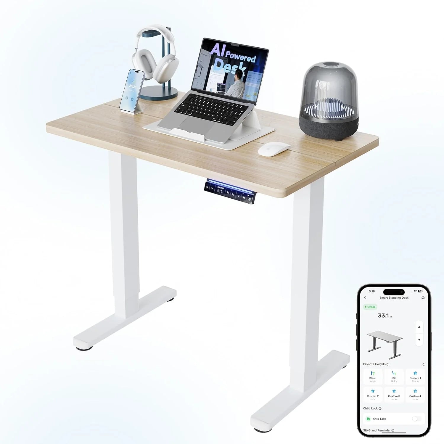 Special HUANUO 32 Small Electric Standing Desk Adjustable Height, 4 Memory Height Settings - Image 10