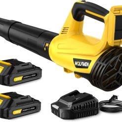 Special Blower, Electric Cordless Leaf Blower with 2 Batteries and Charger, 2 Speed Mode