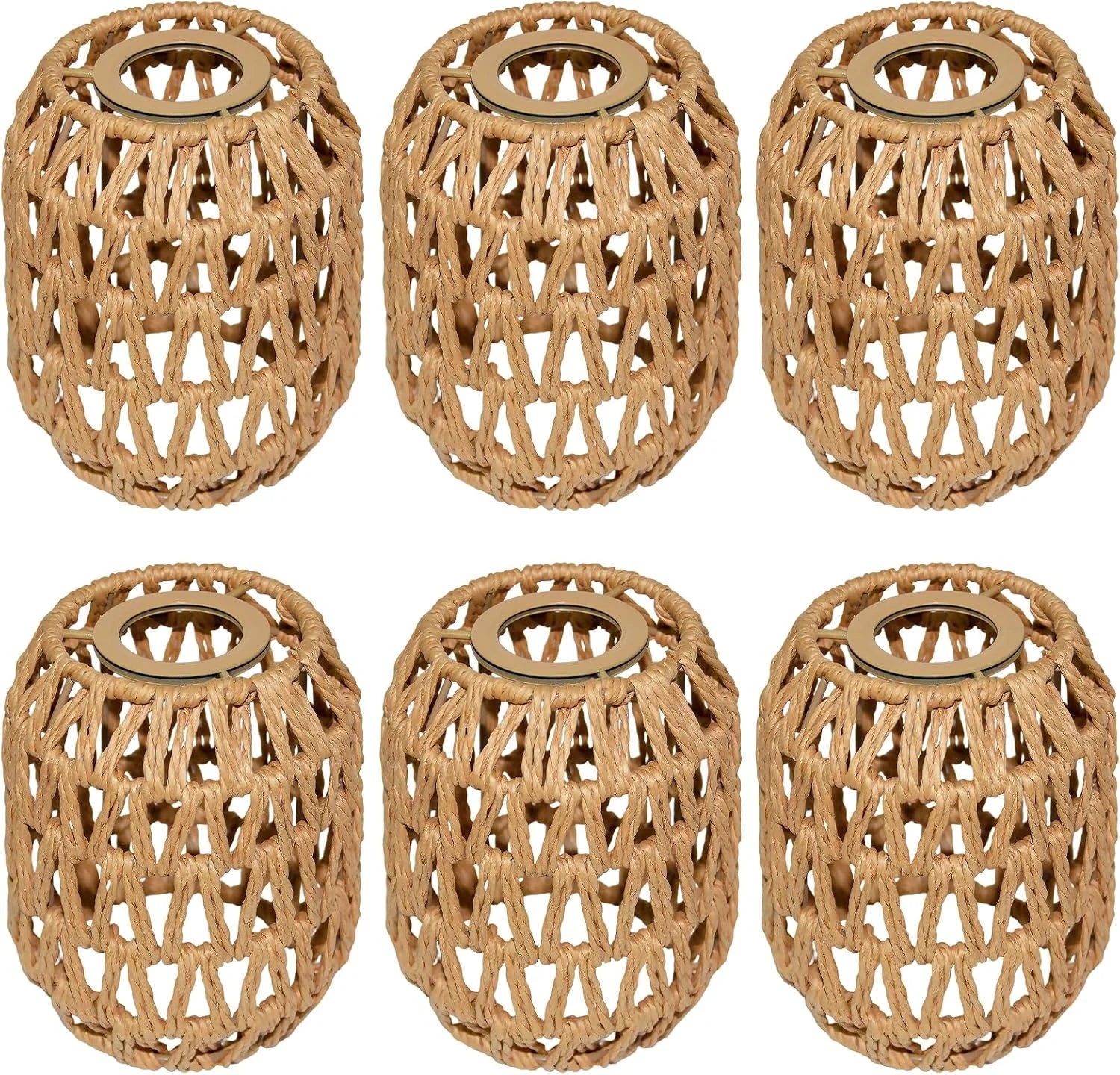 Special LUCORUSC Hanging Light Lamp Shades Boho Rattan Lamp Shades - Image 9