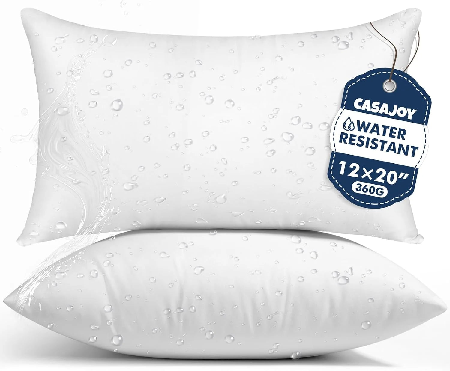 Special CASAJOY Set of 2 12×20 Outdoor Pillows,Water Resistant Lumbar Pillow Insert - Image 4