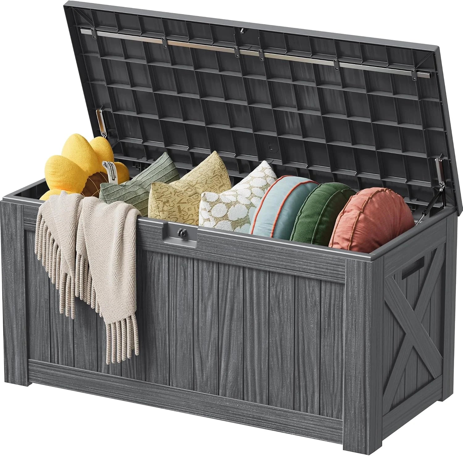 Special Devoko 100 Gallon Waterproof Resin Deck Box, Large Outdoor Storage Box - Image 19