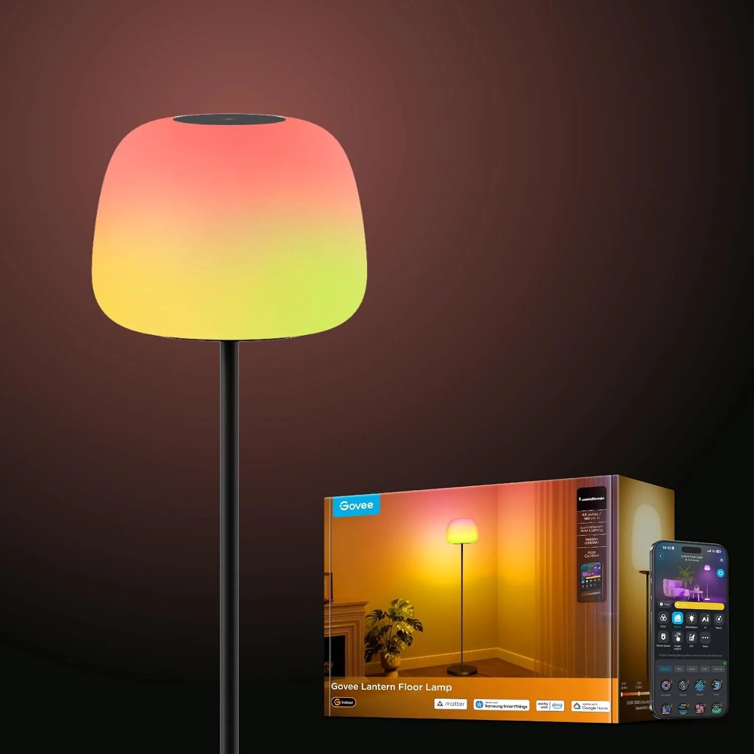 Special Lantern Floor Lamp, 1400lm, Modern Floor Lamp for Living Room - Image 2