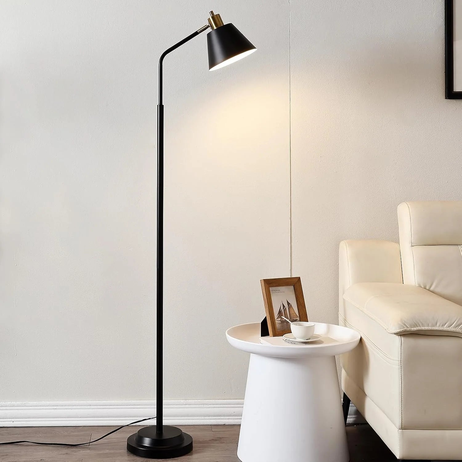 Special 65.3 Floor Lamp, Adjustable Head, Bulb Included, Dual-Base Industrial Standing Lamp - Image 2