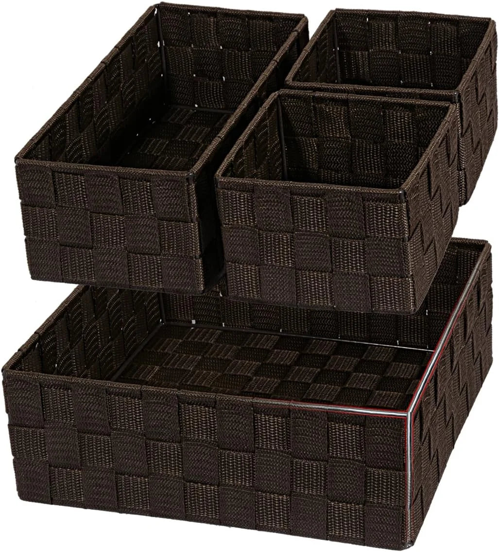 Special Woven Storage Baskets for Organizing 6 Pack, Large&Small Storage Cube Bins Set for Bathroom, Storage Boxes