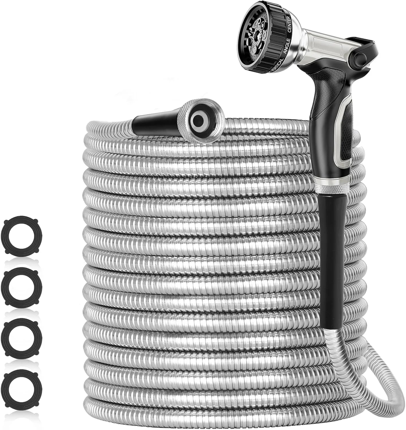 Special 100ft 304 Stainless Steel Garden Hose Metal, Heavy Duty Water Pipe with Nozzles for Yard - Image 5