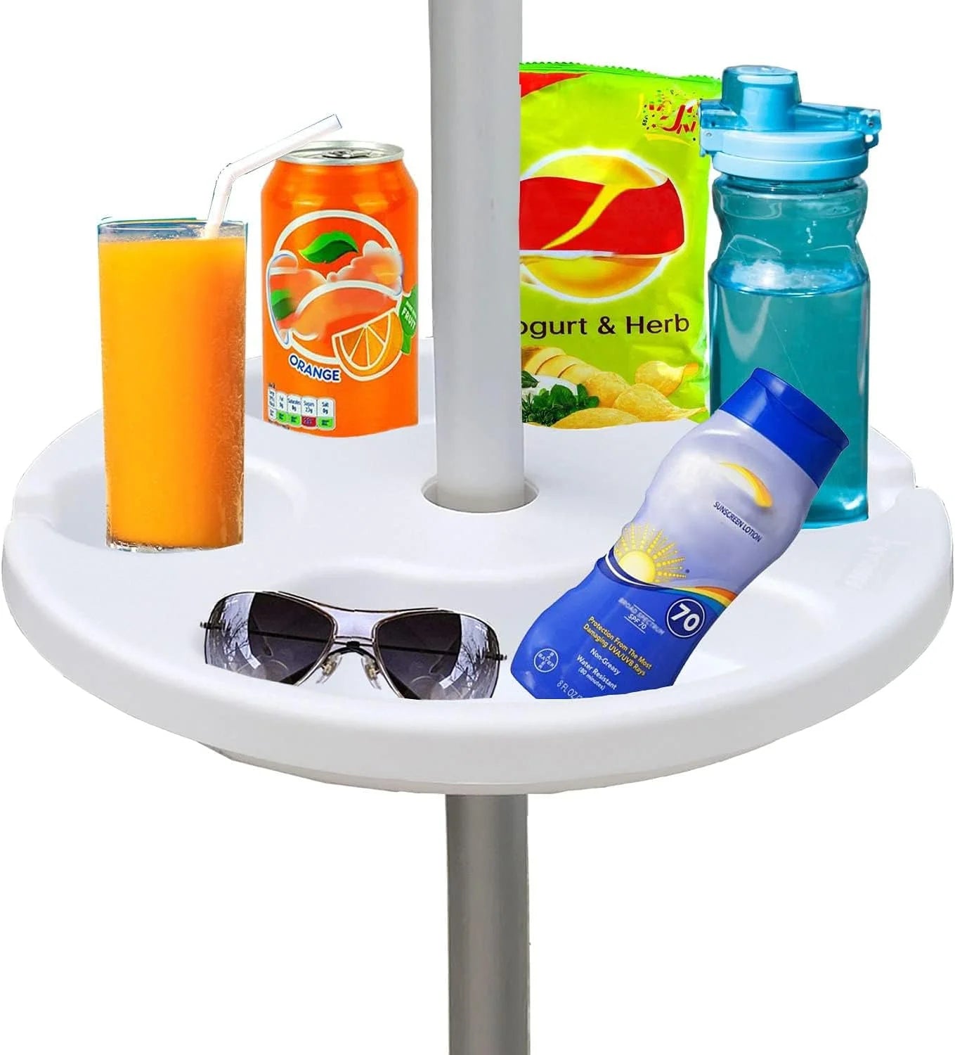 Special AMMSUN 13 Portable Beach Umbrella Table Tray White