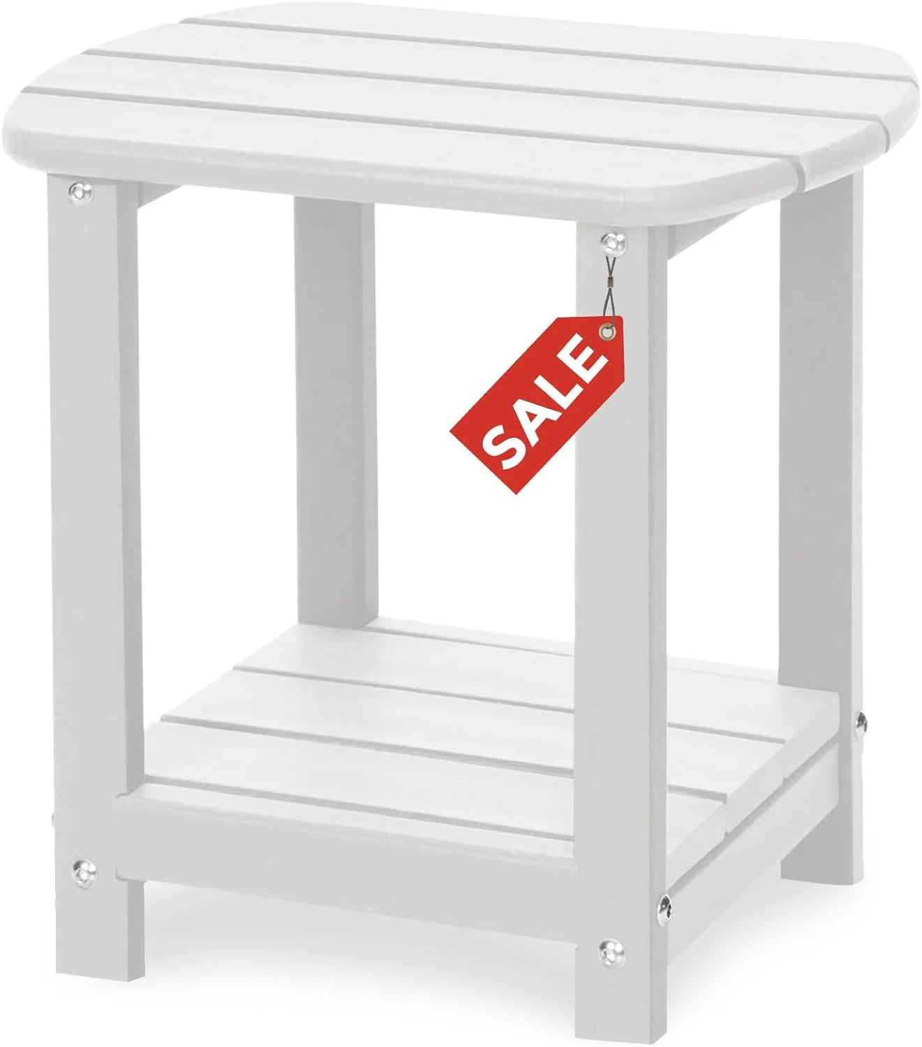 Special Adirondack Square Outdoor Side Table,2-Tier Storage Patio Side Table - Image 7