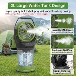 Alternative view of Special Misting Fan with Remote, 2L Water Tank & 2 Spray Modes, 30000mAh Rechargeable Outdoor Cooling Fan