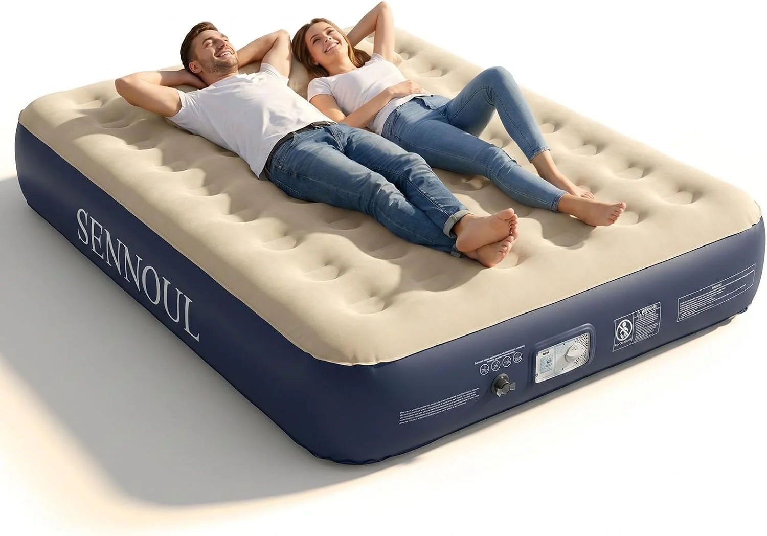 Special SENNOUL Air Mattress Queen with Built in Pump, Inflatable Mattress Blow Up Mattress 18 Raised Comfort - Image 5
