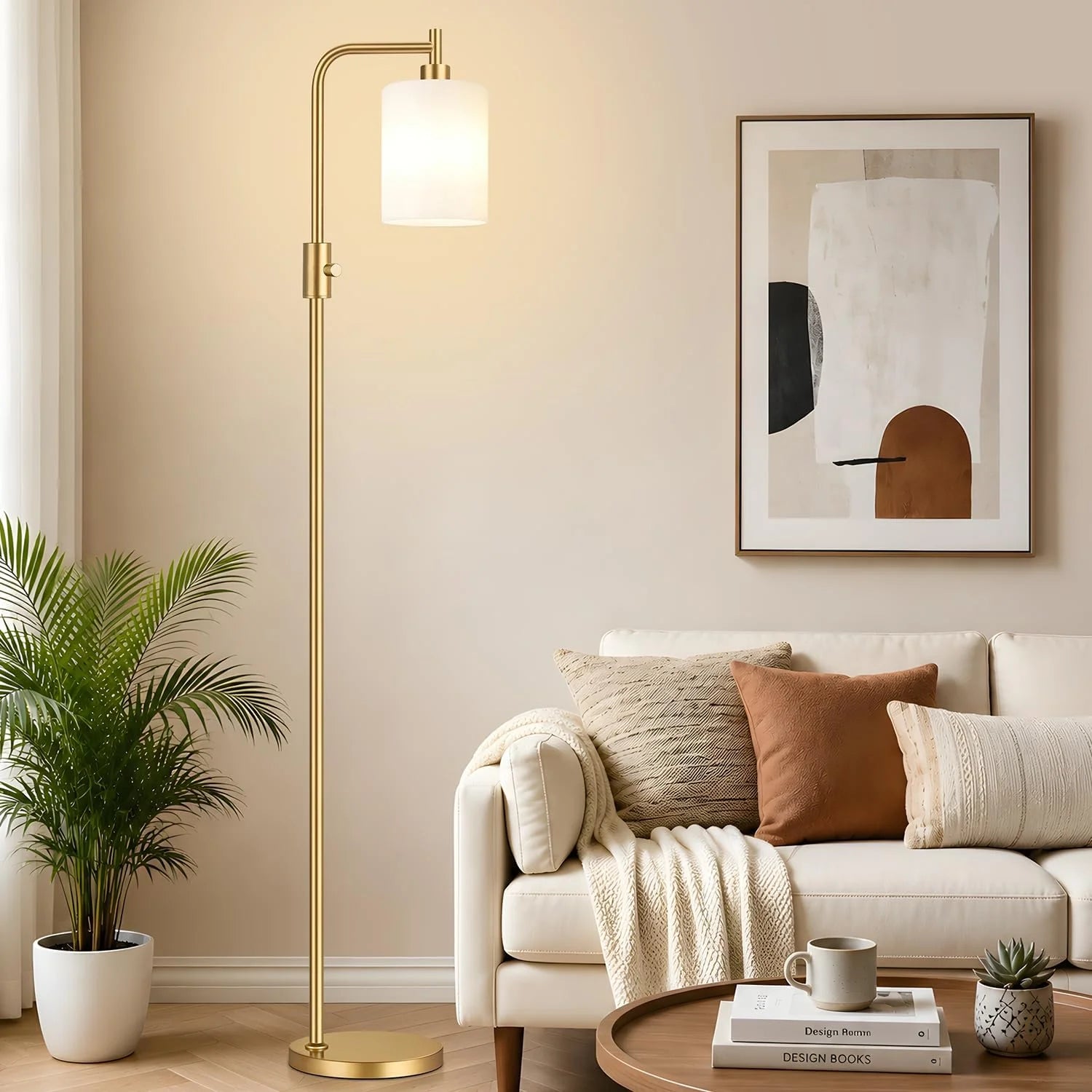 Special Dimmable Floor Lamp for Living Room with Clear Glass Lampshade, Bulb Included, 900LM, Arc Standing Tall Lamp for Bedroom - Image 3