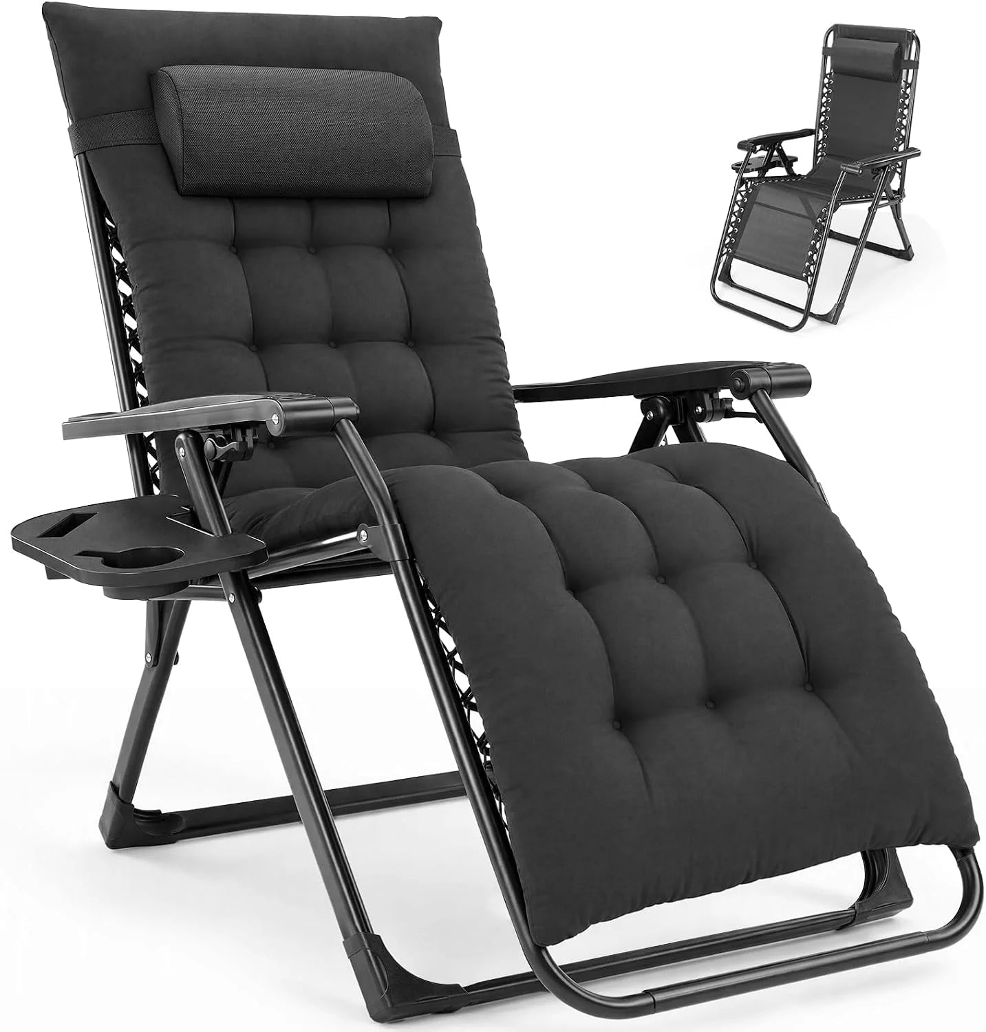 Special NEWBULIG Zero Gravity Chair, Folding Patio Recliner with Cup Holder Trays