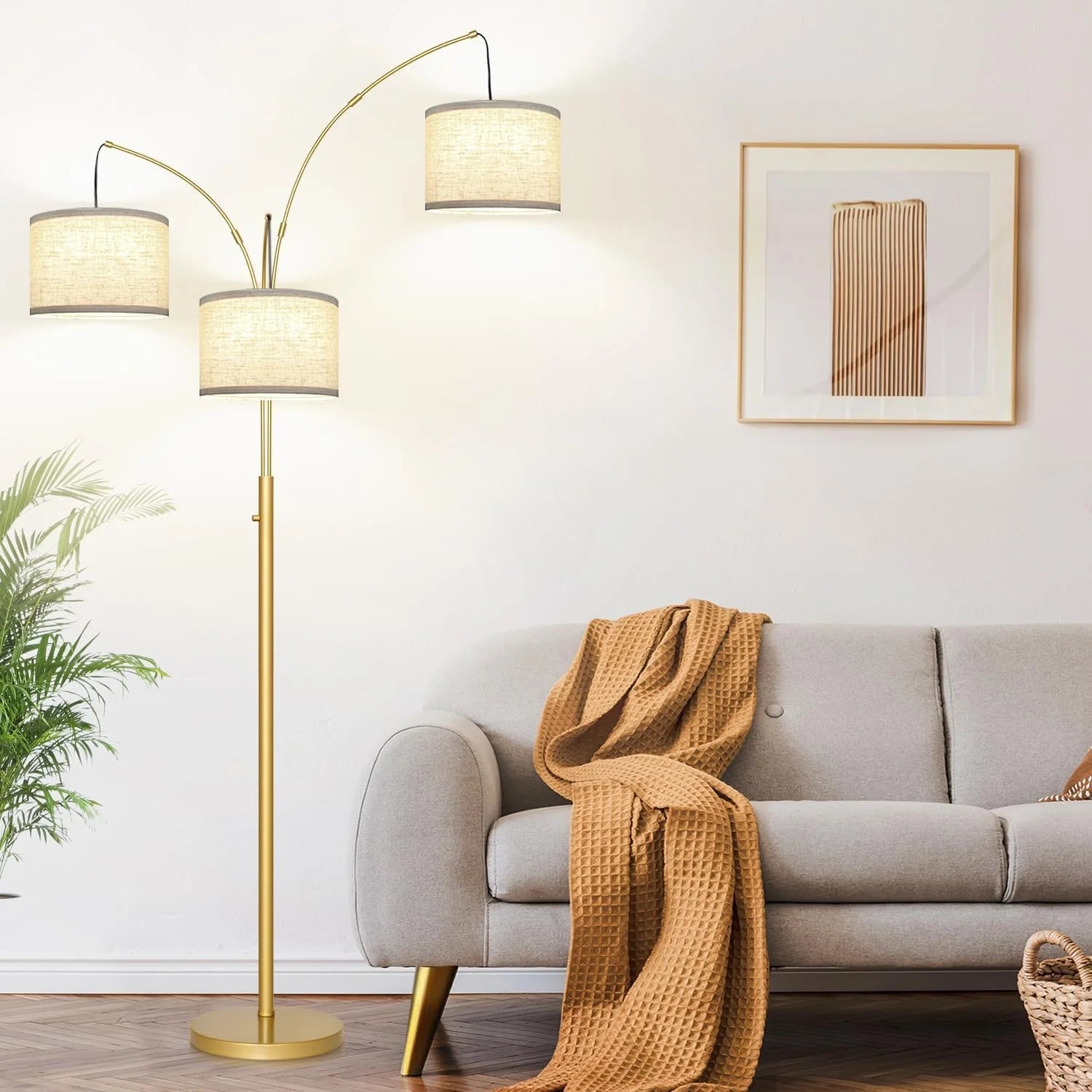 Special Nintiue 80-in 3-Light Dimmable Arc Floor Lamp, 3000LM - Image 10