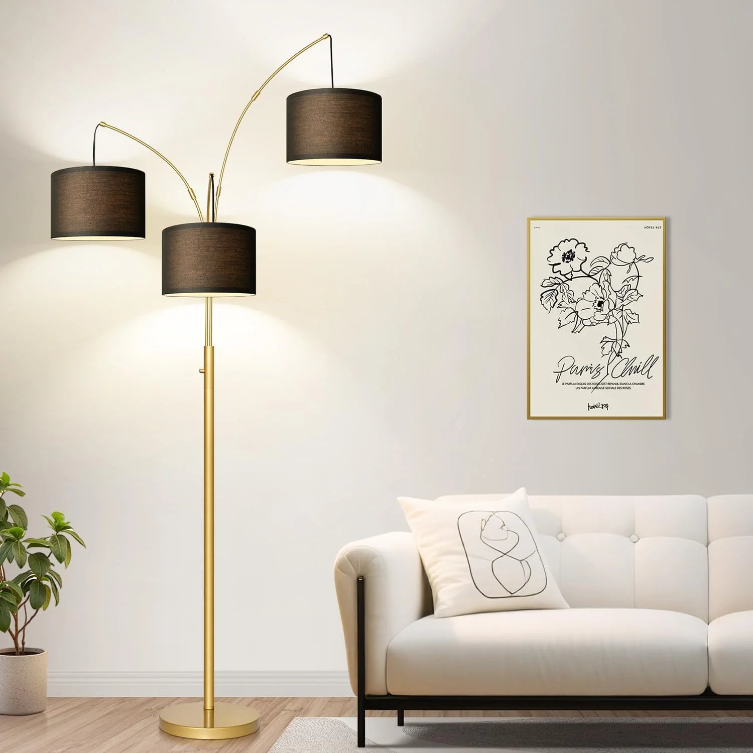 Special Nintiue 80-in 3-Light Dimmable Arc Floor Lamp, 3000LM - Image 2