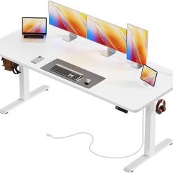 Alternative view of Special Electric Standing Desk with Power Outlets and USB-C Port, 47 X 24 Inch Height Adjustable Desk