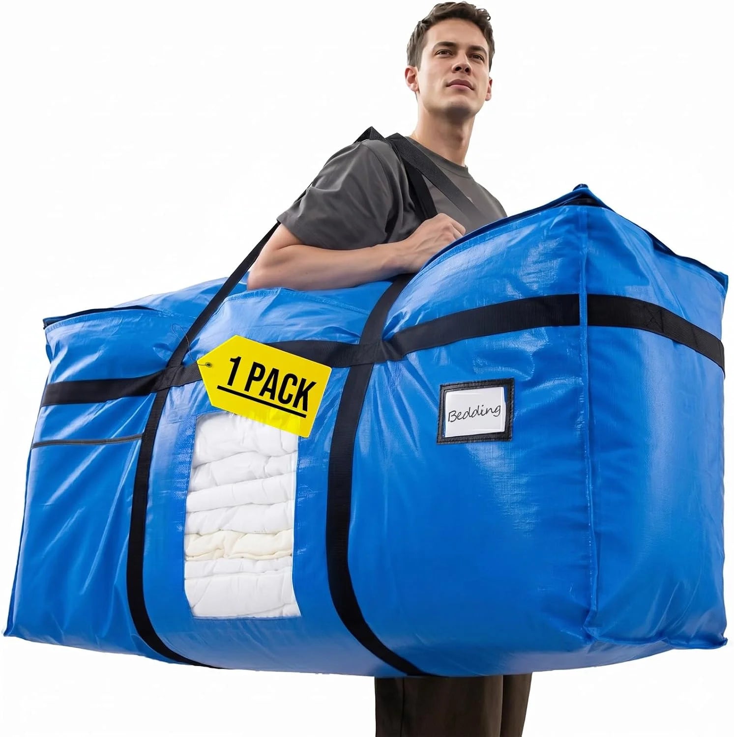 Special TAILI 2 Pack 69 Gallon Extra Large Storage Bags with Visible Window,Blue - Image 8