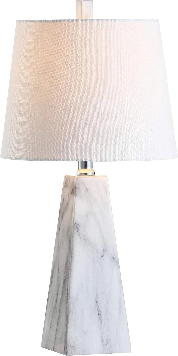 Special JONATHAN Y 20.5 White Marble Finish Modern Resin Table Lamp for Bedroom Living Room, Bulb Included - Image 3