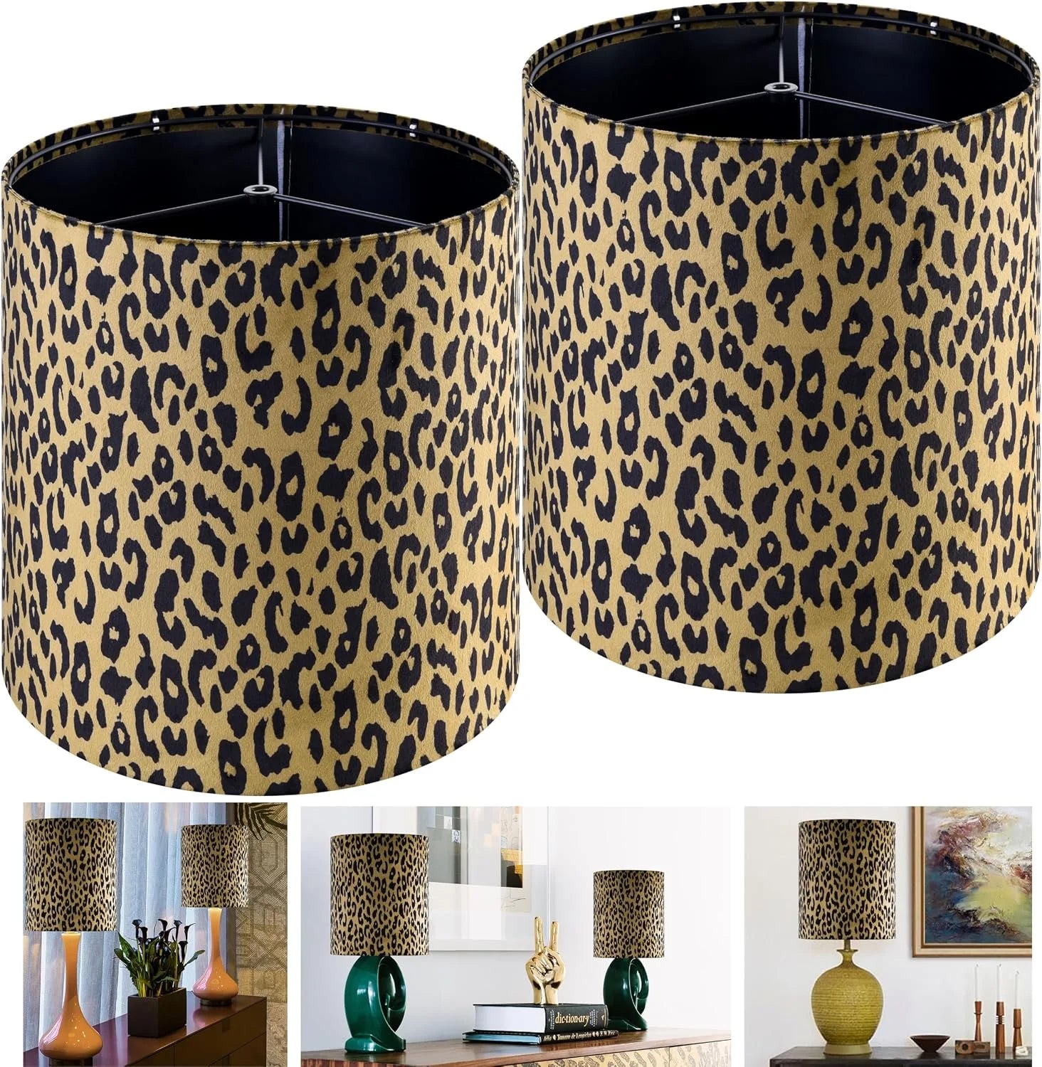 Special GO&SO 13 Drum Boho Lamp Shades Set of 2 Medium, 0.41 Spider Farmhouse Lamp Shade for Small Floor Lamp - Image 18