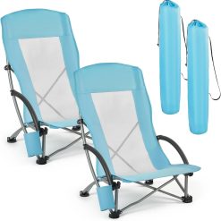Special Folding Beach Chair, High Back Camping Chairs for Adults, Portable Extra Wide Seat Chair 330 lbs Heavy Duty