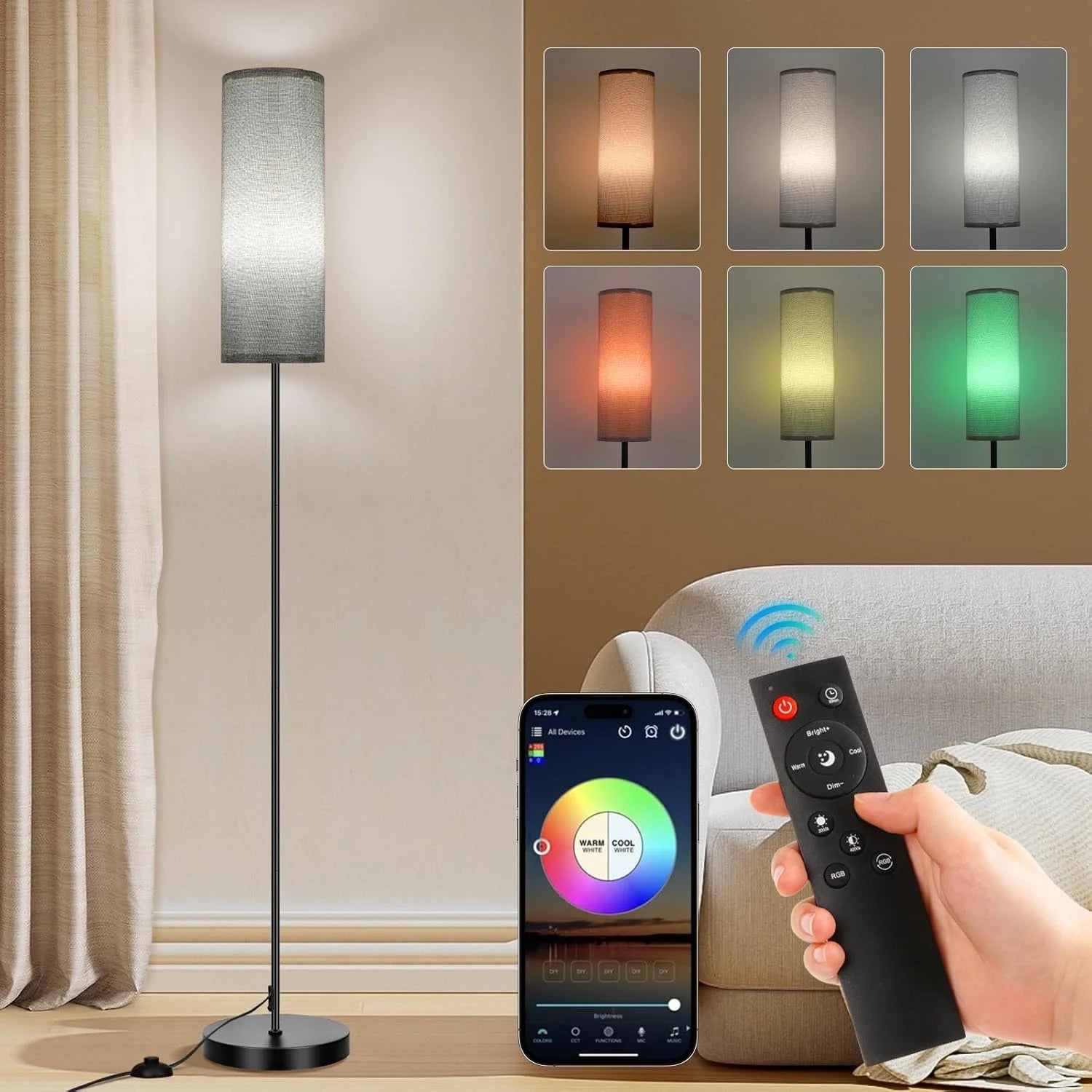 Special FRIDEKO HOME 2 Pack Floor Lamp, Dimmable, Modern Floor Lamp with Remote - Image 6