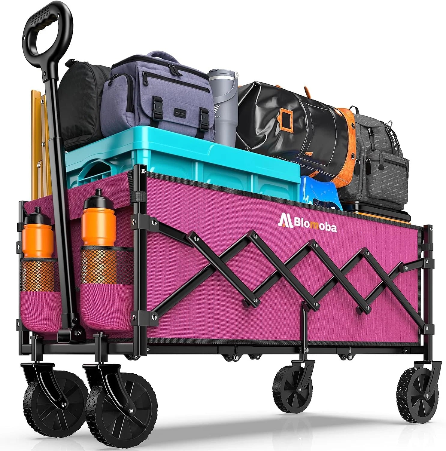 Special Blomoba 35 Extra Long Folding Wagon with Adjustable Handle & Wheels, Black