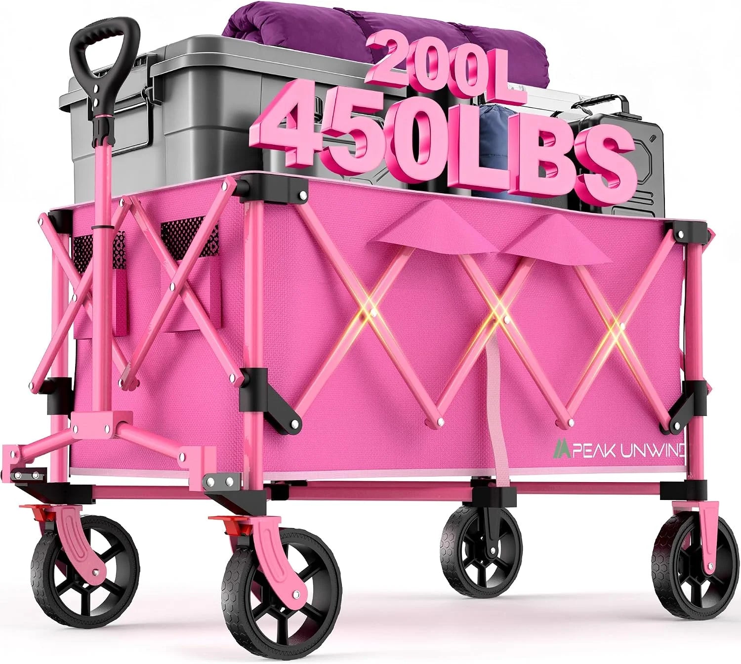 Special Foldable Carts, Collapsible Wagon with Wheels, 450LBS Heavy Duty Beach Wagon Cart - Image 2