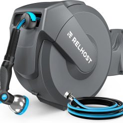 Special Retractable Garden Hose Reel, 1/2 in x 100 ft Wall Mount Heavy Duty Hose Reel with Any-Length Lock