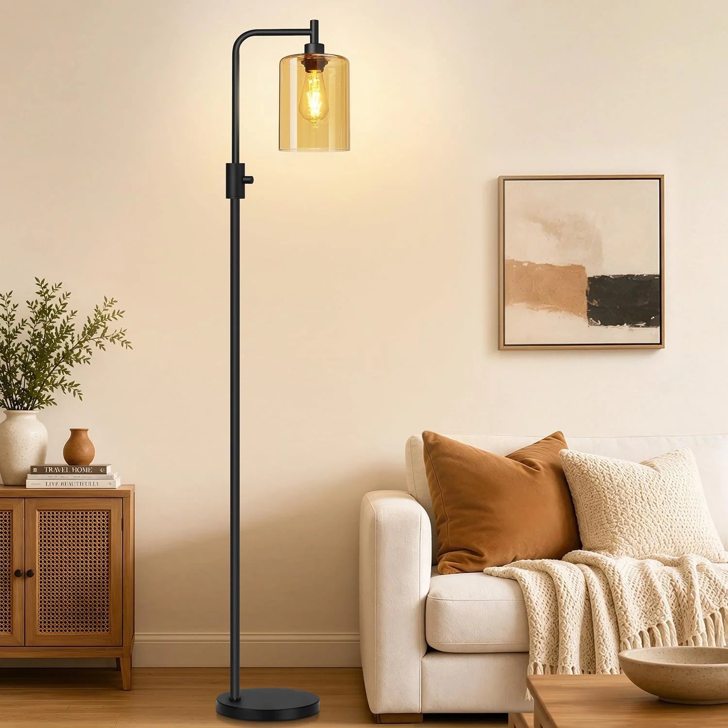 Special Dimmable Floor Lamp for Living Room with Clear Glass Lampshade, Bulb Included, 900LM, Arc Standing Tall Lamp for Bedroom - Image 14