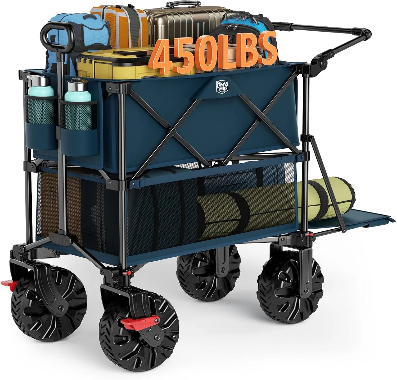 Special TIMBER RIDGE 400L Folding Double Decker Wagon with Brakes, 54 Extra Long - Image 4