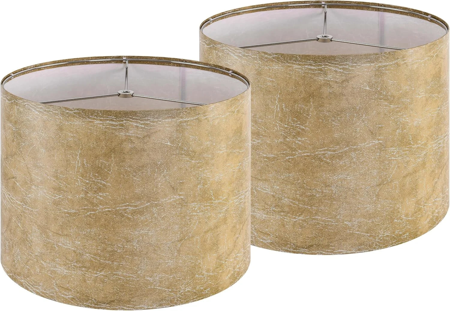 Special Fabric Drum Lamp Shade with Embroidered Leaf Trim 13 Top x 13 Bottom x 10 High (Spider) Set of 2 Medium Lamp - Image 4