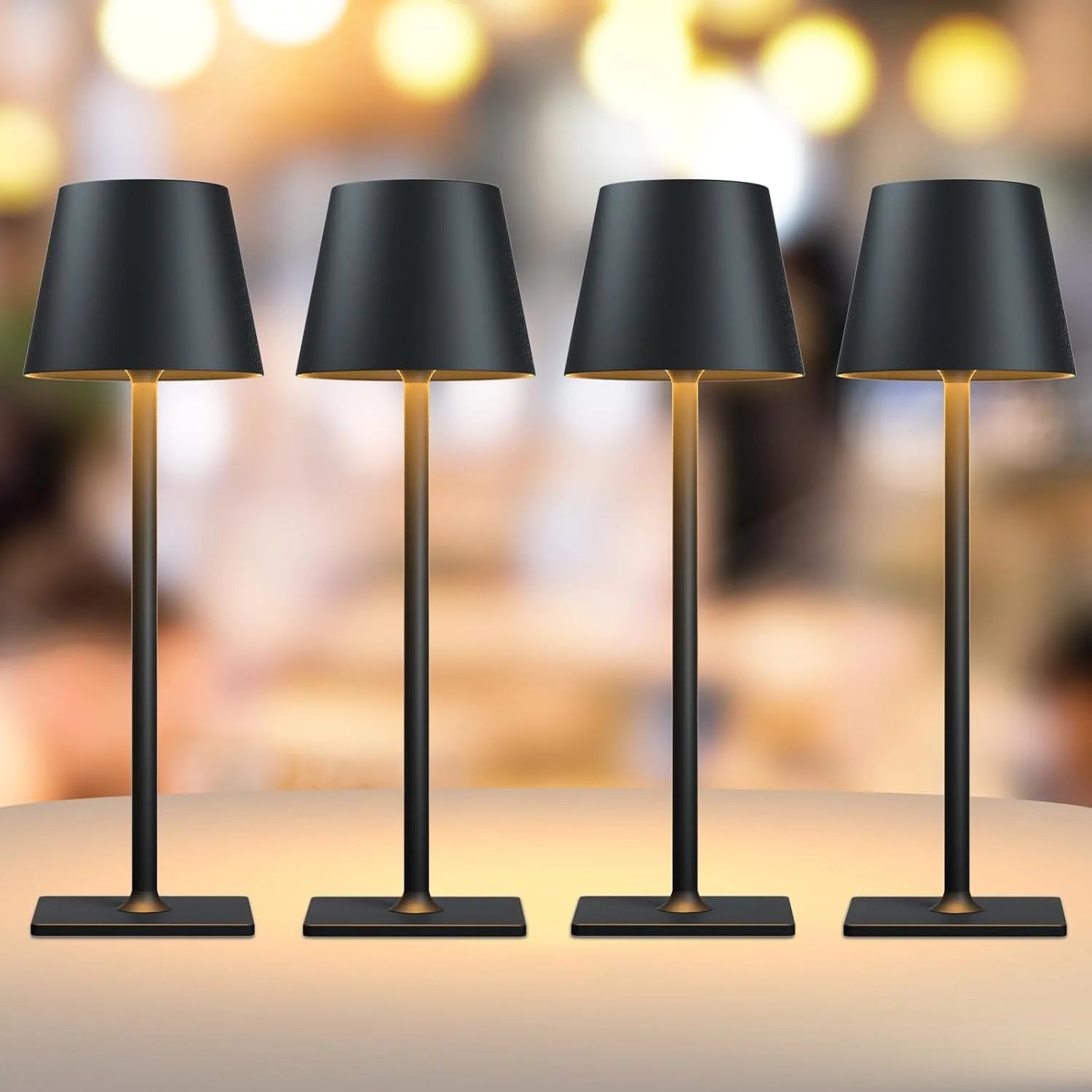 Special Yogaret 4 Pack Gold Rechargeable Led Cordless Table Lamps - Image 2